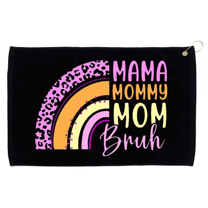 Mama Mommy Mom Bruh Cute Rainbow Grommeted Golf Towel