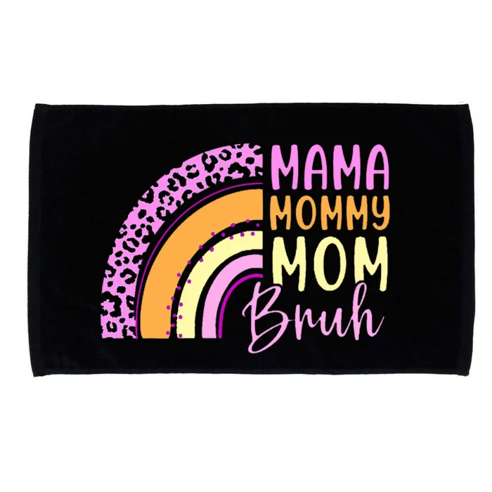 Mama Mommy Mom Bruh Cute Rainbow Microfiber Hand Towel