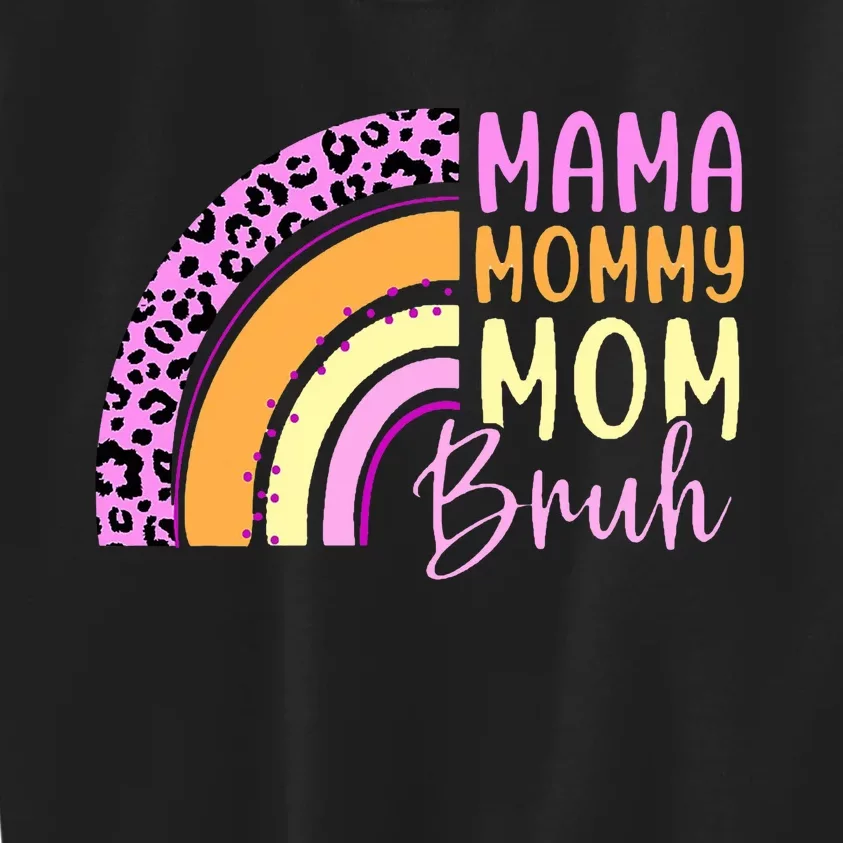 Mama Mommy Mom Bruh Cute Rainbow Kids Sweatshirt