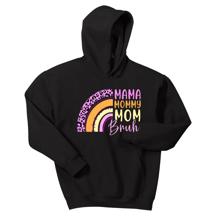 Mama Mommy Mom Bruh Cute Rainbow Kids Hoodie