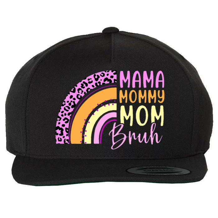 Mama Mommy Mom Bruh Cute Rainbow Wool Snapback Cap