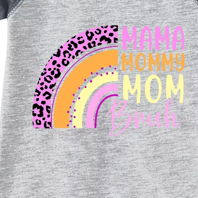 Mama Mommy Mom Bruh Cute Rainbow Infant Baby Jersey Bodysuit