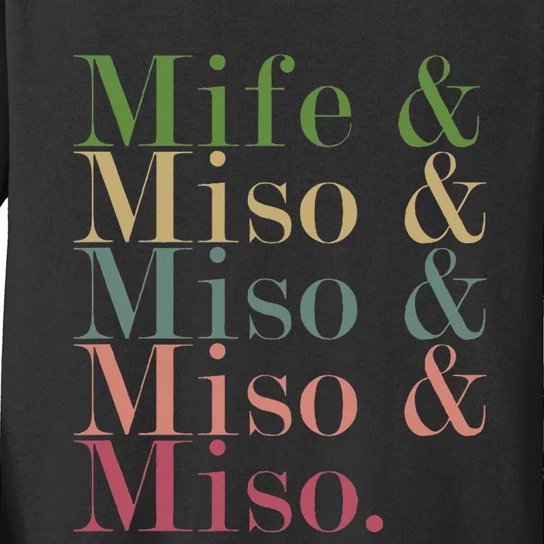 Mife & Miso & Miso & Miso & Miso Kids Long Sleeve Shirt