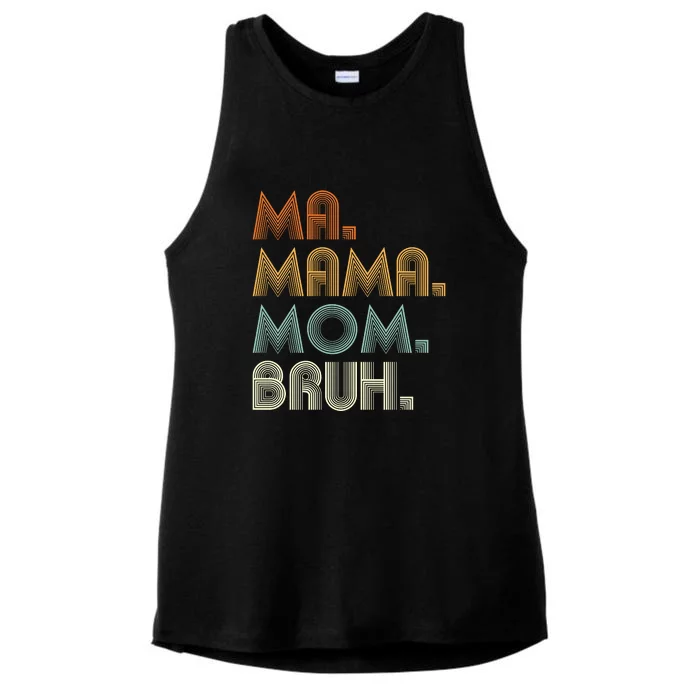 Ma Mama Mom Bruh Ladies Tri-Blend Wicking Tank