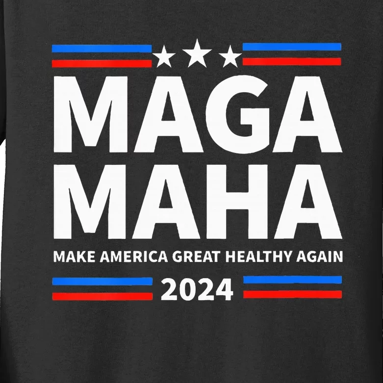 Maha Maga Make America Healthy Great Again Trump Kennedy Kids Long Sleeve Shirt