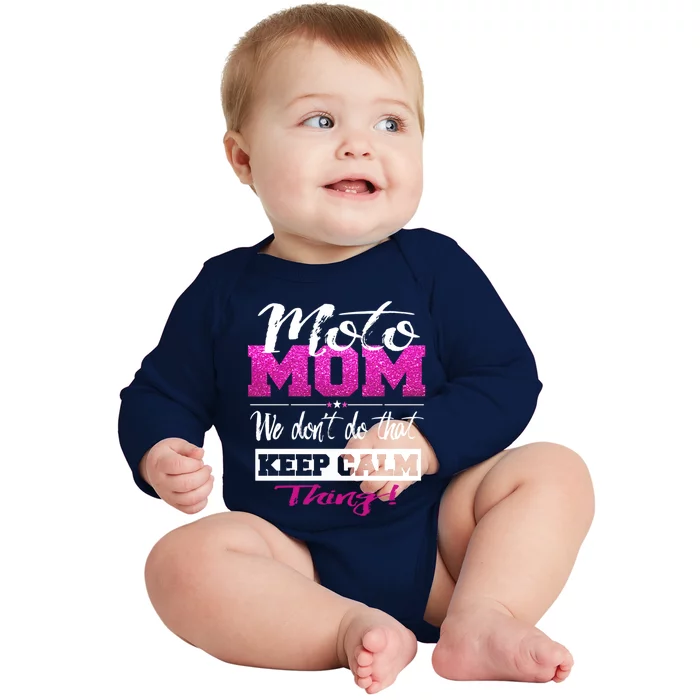 Motocross Moto Mom Dirt Bike Motorcycle Mx Racing Gift Baby Long Sleeve Bodysuit