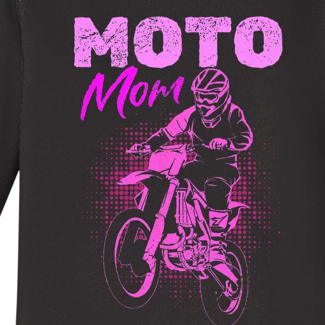 Motocross Moto Mom Woman Baby Long Sleeve Bodysuit