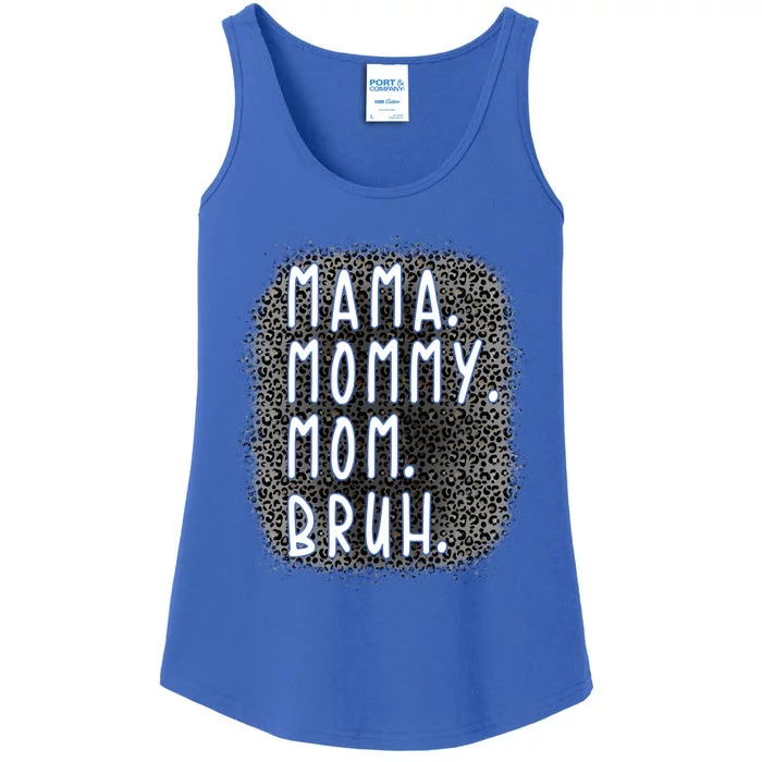 Ma Mama Mom Bruh Leopard Gray Pattern Gift Ladies Essential Tank