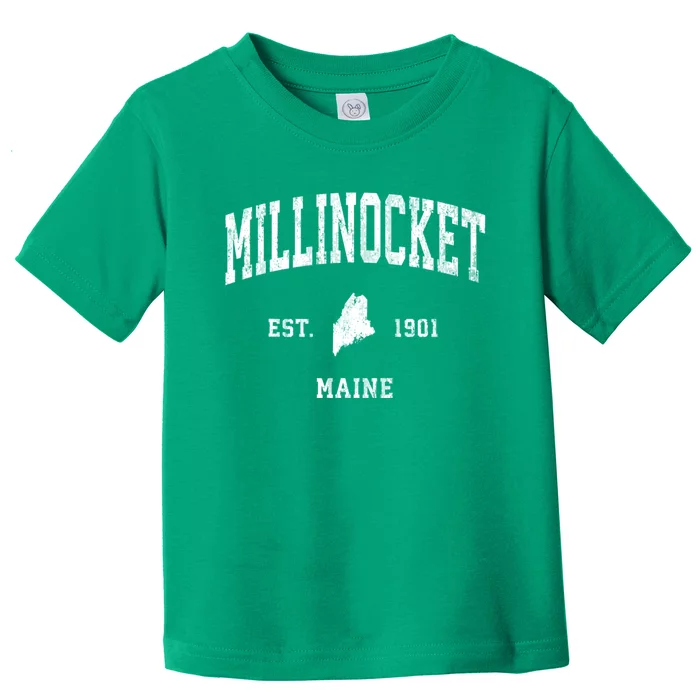 Millinocket Maine Me Vintage Athletic Toddler T-Shirt