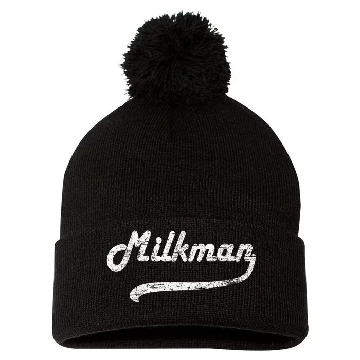 Milkman Milk Man Milk Maker Funny Job Profession Pom Pom 12in Knit Beanie