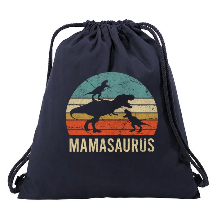 Mommy Mom Mama Dinosaur Funny 2 Two Mamasaurus 2020 Gift Drawstring Bag