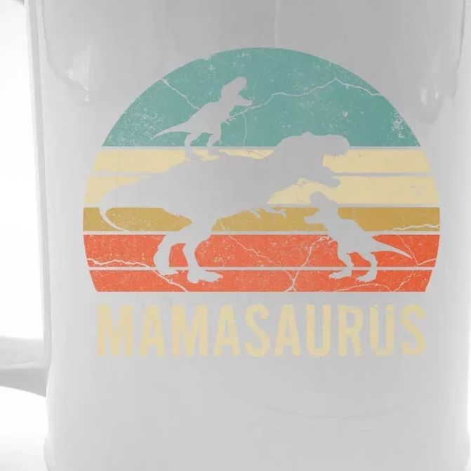 Mommy Mom Mama Dinosaur Funny 2 Two Mamasaurus 2020 Gift Front & Back Beer Stein