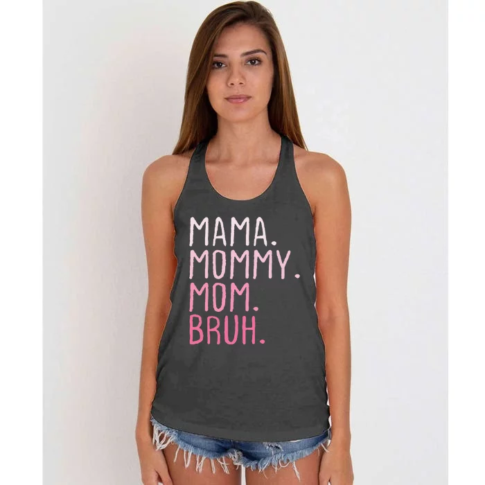 Mama Mommy Mom Bruh Mommy And Me Mom Retro Women's Knotted Racerback Tank