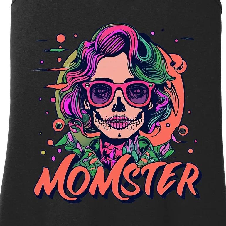 Momster Monster Mom Halloween Skeleton Spooky Mom Mama Ladies Essential Tank