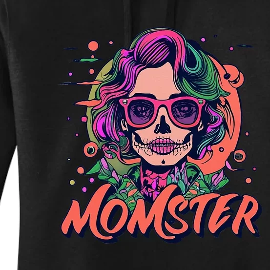 Momster Monster Mom Halloween Skeleton Spooky Mom Mama Women's Pullover Hoodie