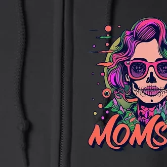 Momster Monster Mom Halloween Skeleton Spooky Mom Mama Full Zip Hoodie