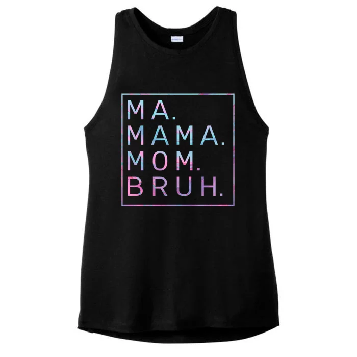 Ma Mama Mom Bruh Tie Dye Gift Ladies Tri-Blend Wicking Tank