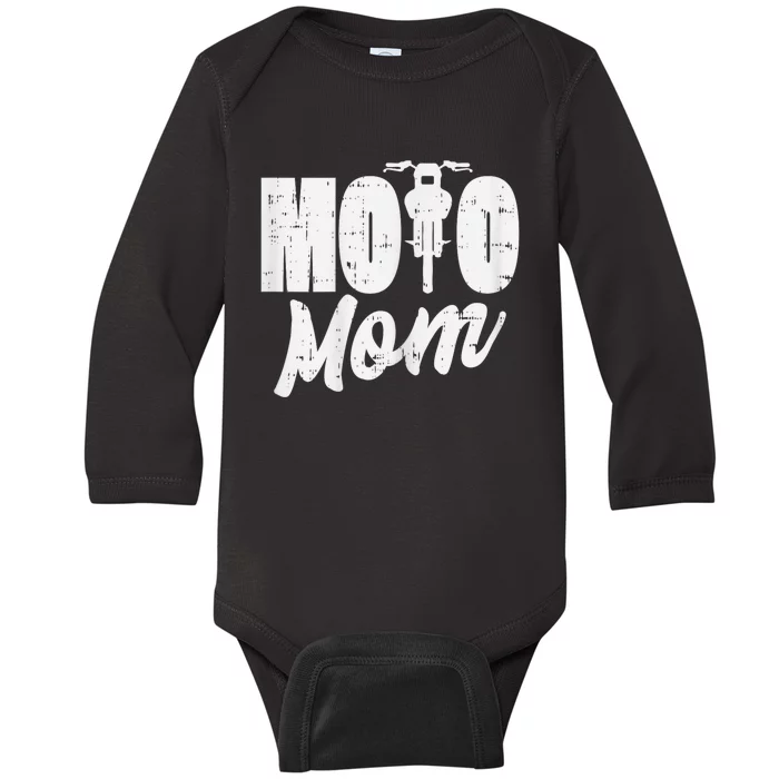 Moto Mom Motorcycle Motocross Dirt Bike Racing Women Gift Baby Long Sleeve Bodysuit