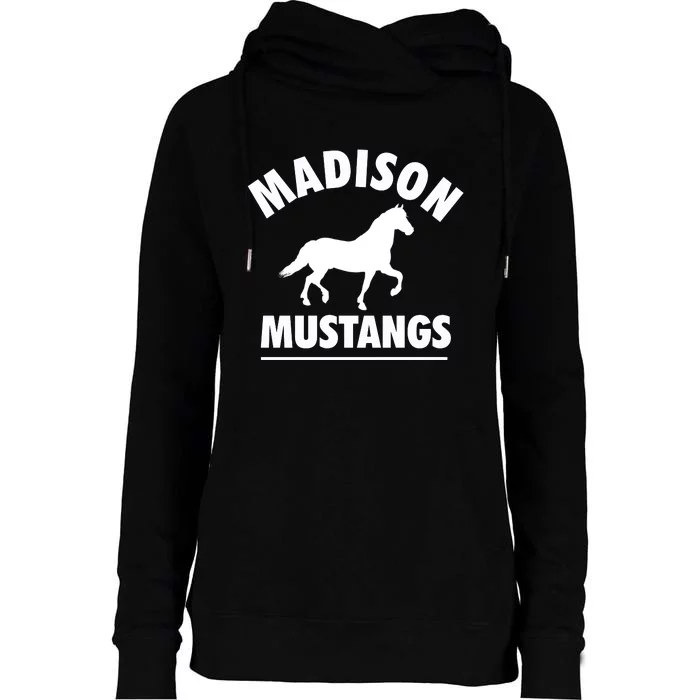 Madison Mustangs Womens Funnel Neck Pullover Hood