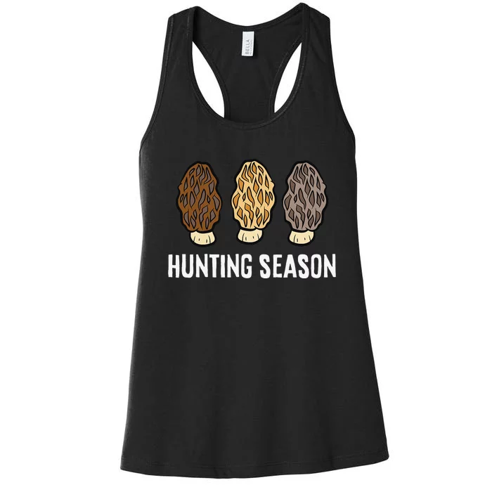 Morel Mushrooms Mycologist Foraging Mushroom Hunting Season Women's Racerback Tank