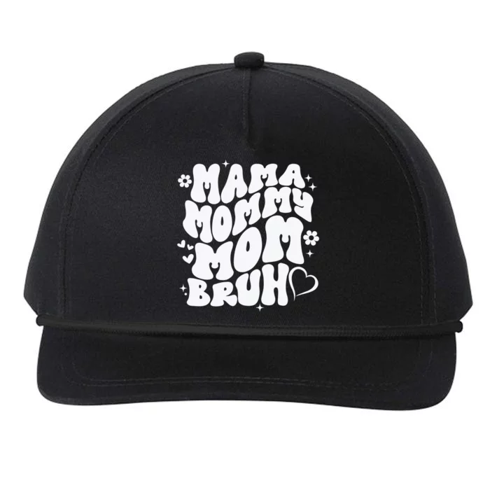 Mama Mommy Mom Bruh, Retro Mothers Day Snapback Five-Panel Rope Hat