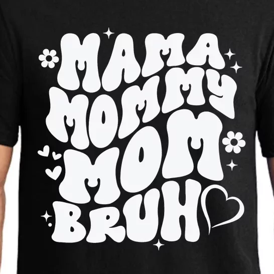 Mama Mommy Mom Bruh, Retro Mothers Day Pajama Set