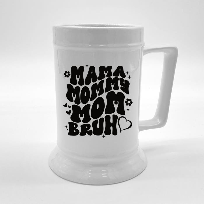 Mama Mommy Mom Bruh, Retro Mothers Day Front & Back Beer Stein