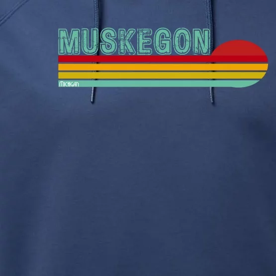 Muskegon Michigan Performance Fleece Hoodie