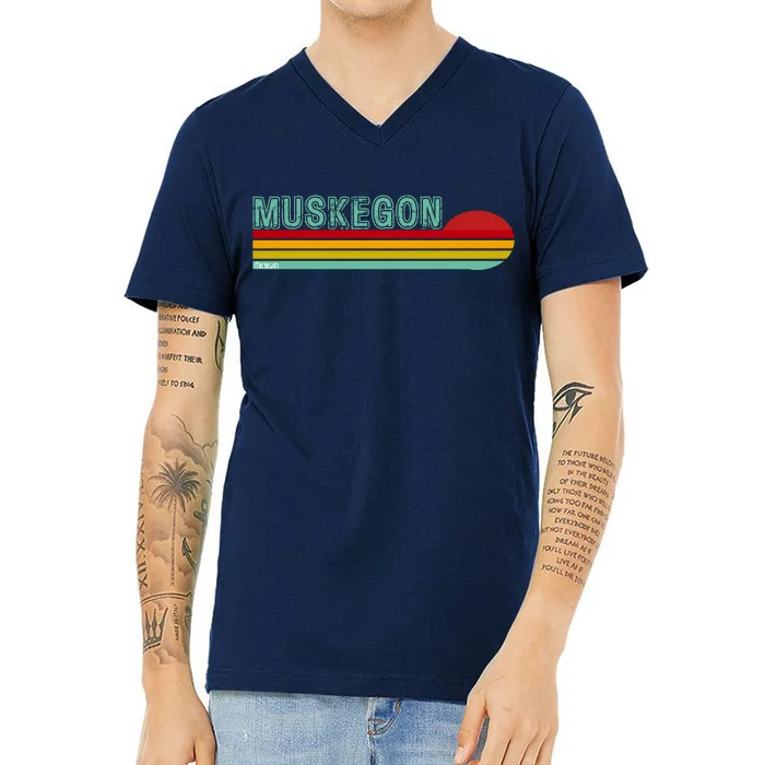 Muskegon Michigan V-Neck T-Shirt