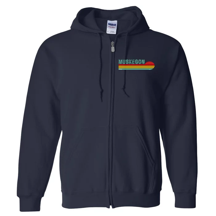 Muskegon Michigan Full Zip Hoodie