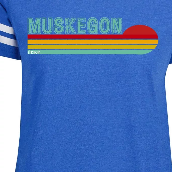 Muskegon Michigan Enza Ladies Jersey Football T-Shirt