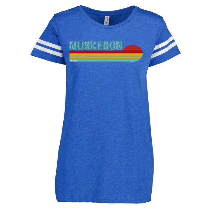 Muskegon Michigan Enza Ladies Jersey Football T-Shirt