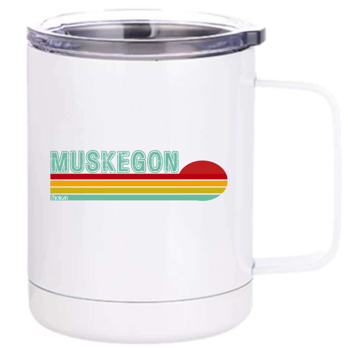 Muskegon Michigan Front & Back 12oz Stainless Steel Tumbler Cup