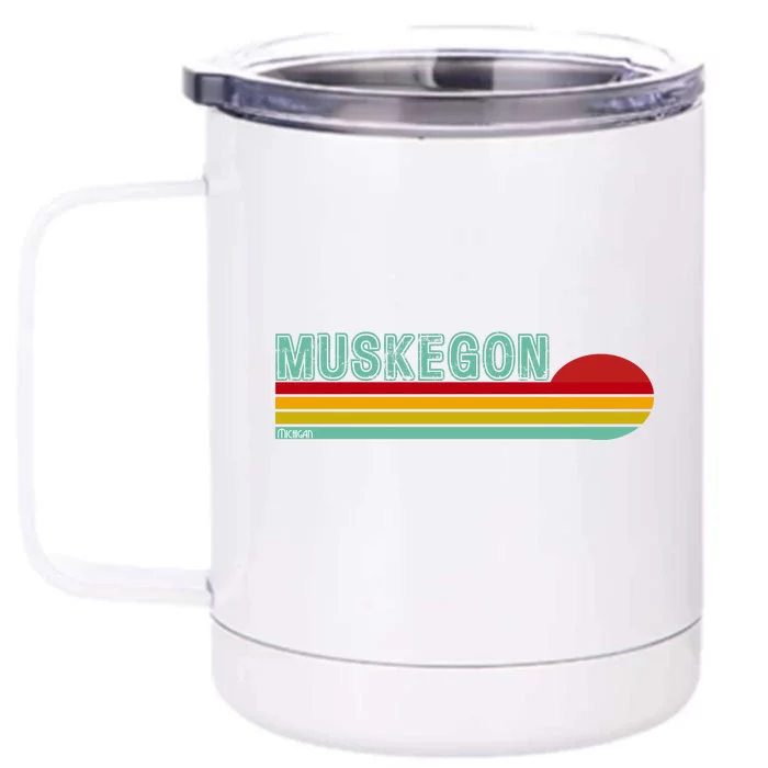 Muskegon Michigan Front & Back 12oz Stainless Steel Tumbler Cup