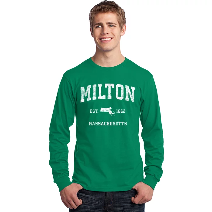 Milton Massachusetts Ma Vintage Sports Long Sleeve Shirt