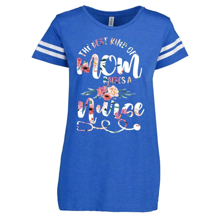 Mama Mother Mommy The Best Kind Of Mom Raises A Nurse Gift Enza Ladies Jersey Football T-Shirt