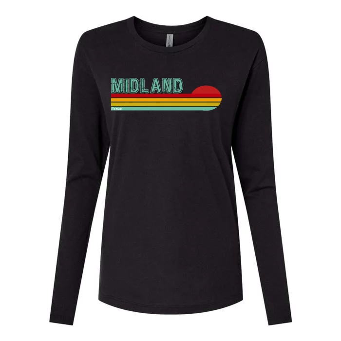 Midland Michigan Womens Cotton Relaxed Long Sleeve T-Shirt