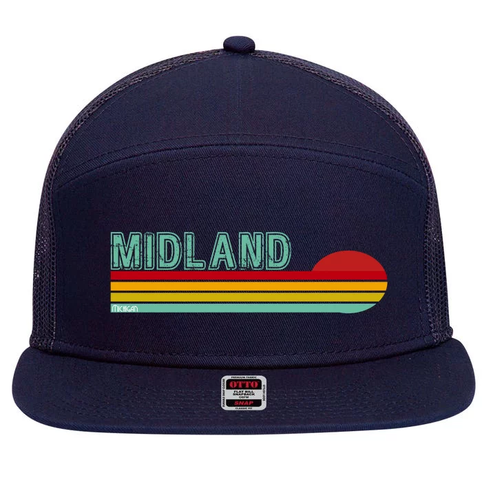 Midland Michigan 7 Panel Mesh Trucker Snapback Hat