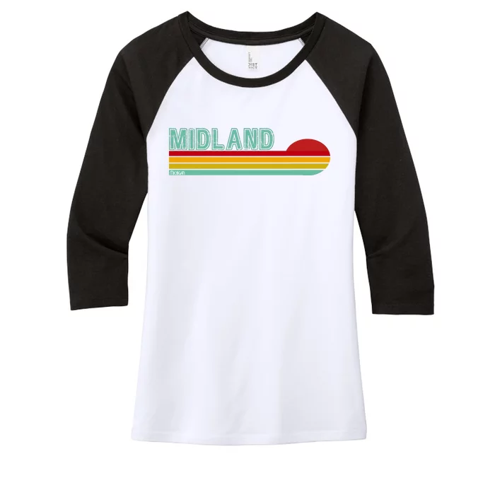 Midland Michigan Women's Tri-Blend 3/4-Sleeve Raglan Shirt