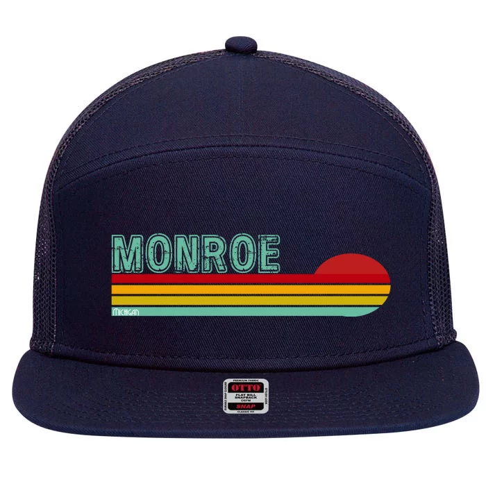 Monroe Michigan 7 Panel Mesh Trucker Snapback Hat