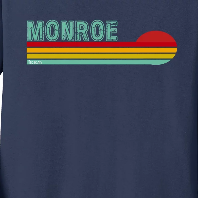 Monroe Michigan Kids Long Sleeve Shirt