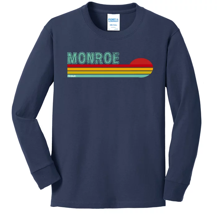 Monroe Michigan Kids Long Sleeve Shirt