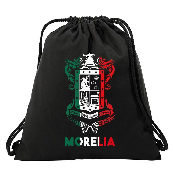 Morelia Michoacan Mexico Escudo Y Lema Arte Emblem Merch Drawstring Bag