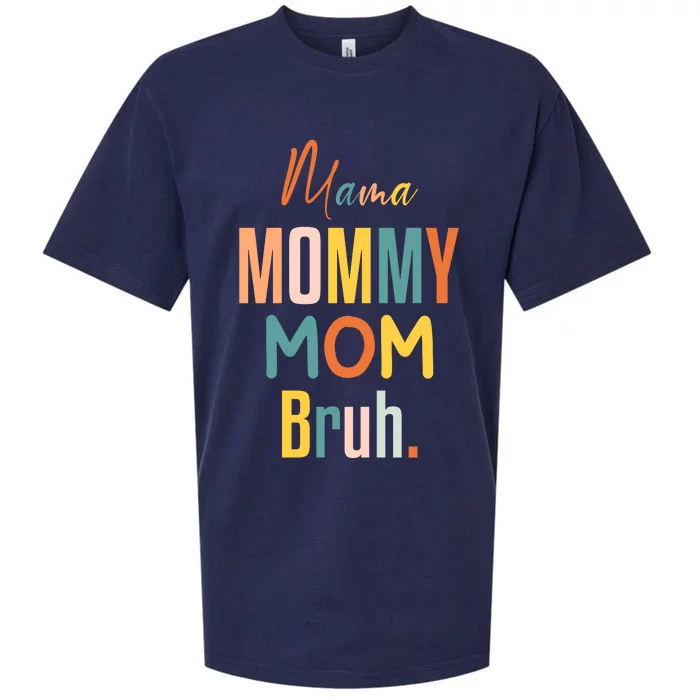 Mama Mommy Mom Bruh Mommy And Me Funny Svg Sueded Cloud Jersey T-Shirt