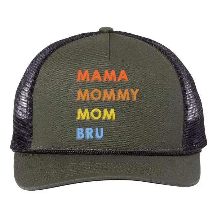 Mama Mommy Mom Bruh Proud Moms Of Designs Gift Retro Rope Trucker Hat Cap