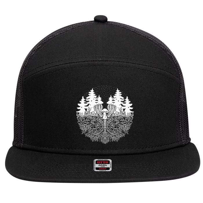 Mycelium Mushroom 7 Panel Mesh Trucker Snapback Hat