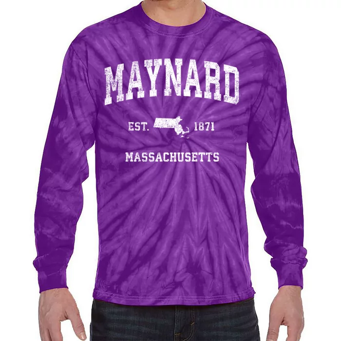 Maynard Massachusetts Ma Vintage Sports Tie-Dye Long Sleeve Shirt