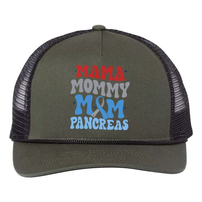 Mama Mommy Mom Pancrease Awareness Retro Rope Trucker Hat Cap