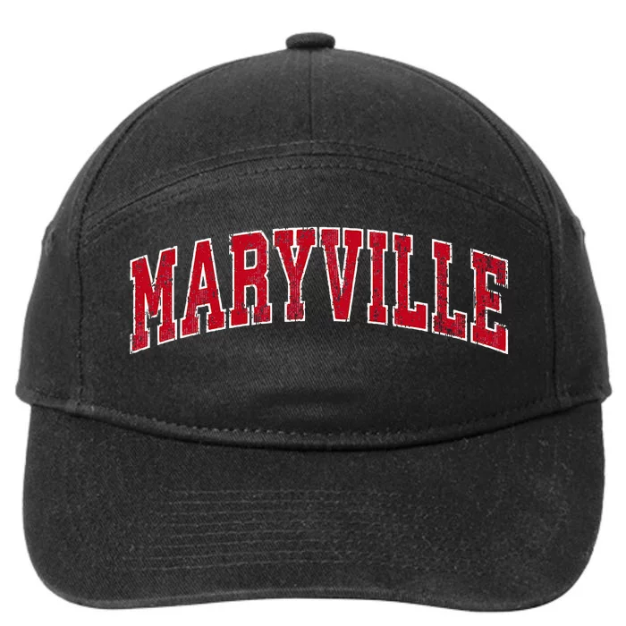 Maryville Missouri Mo Vintage Sports Design Red Design 7-Panel Snapback Hat