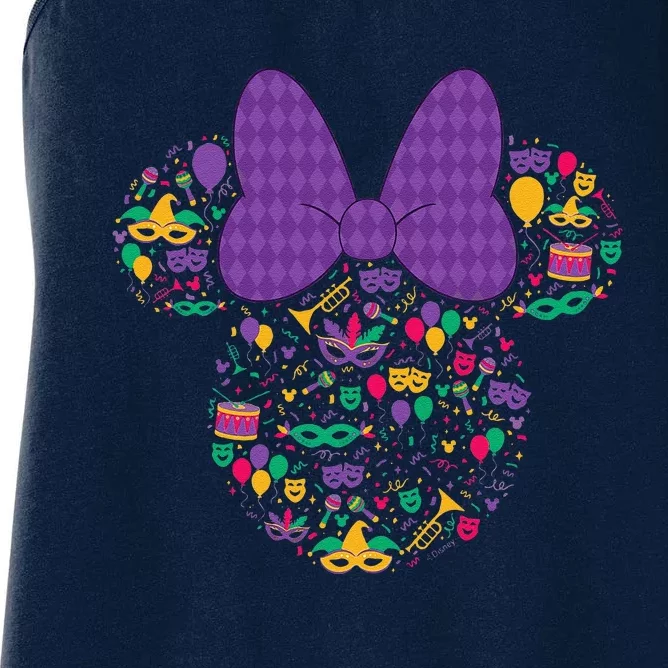 Minnie Mouse Mardi Gras Carnival Holiday Icon Women's Racerback Tank